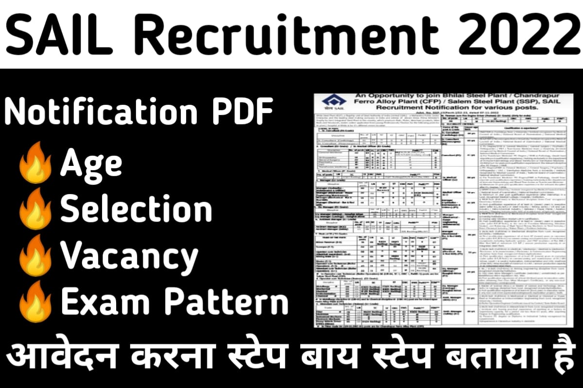 SAIL Recruitment 2022 259 Vacancies Salary Rs.2, 40,000/ Apply Online!!