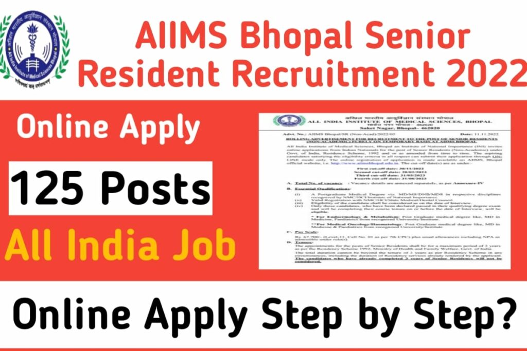 AIIMS Bhopal Senior Resident Recruitment 2022