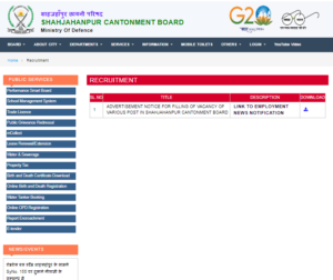 UP Cantonment Board Recruitment 2023