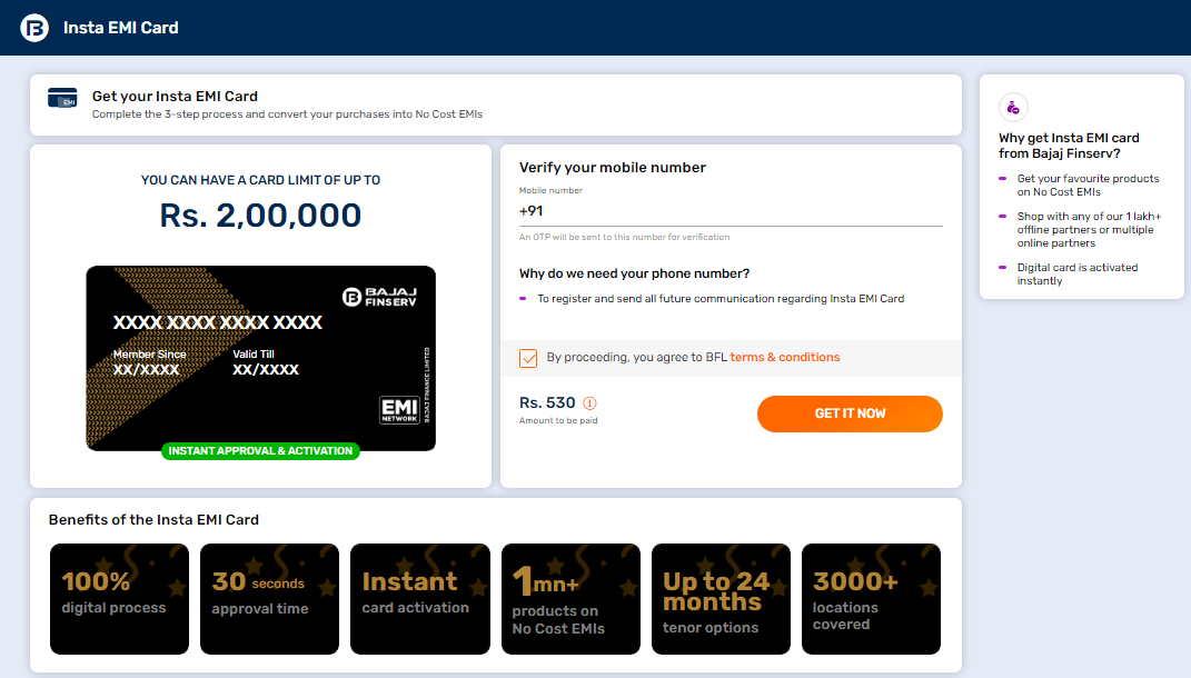 Bajaj No Cost EMI Card Apply Online ऑनलाइन व ऑफलाइन दोनो ही माध्यमों