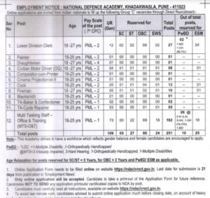NDA Pune Group C Recruitment 2023