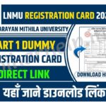 LNMU Part 1 Dummy Registration Card 2022-25