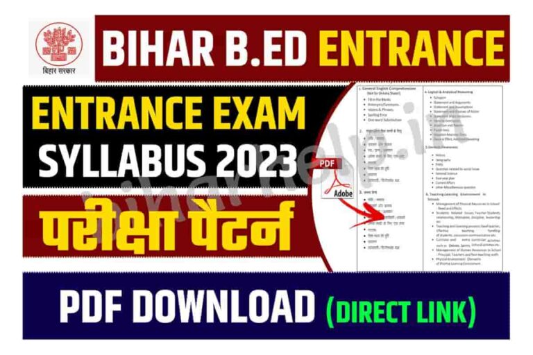 Bihar B.ED Entrance Exam Syllabus 2024, Exam Pattern For Entrance Exam ...