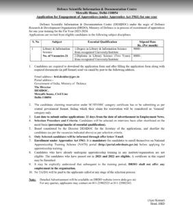 Apply DRDO Apprentice Vacancy 2023 