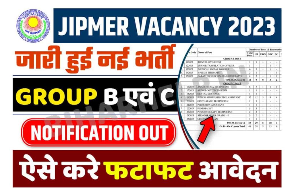 Jipmer Vacancy 2023