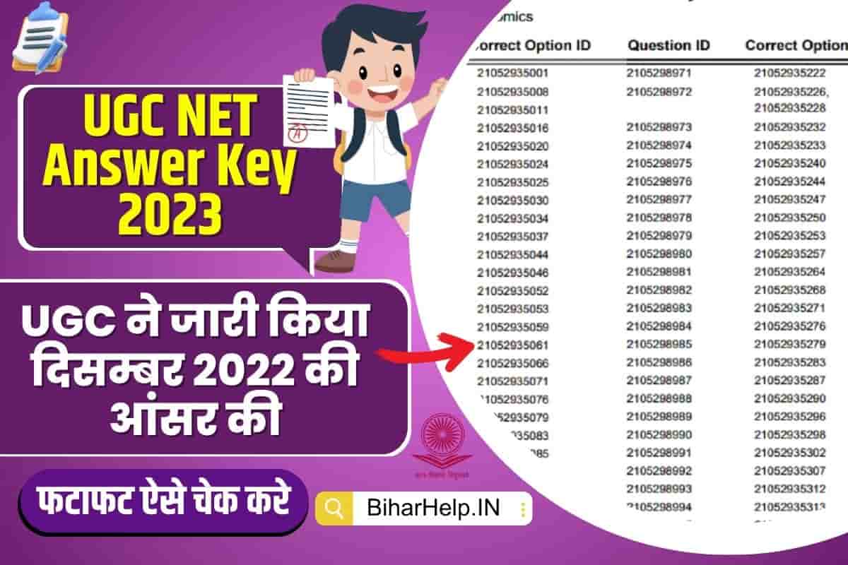 UGC NET Answer Key 2023 UGC ने जारी किया दिसम्बर 2022 की आंसर की