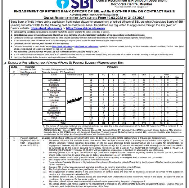 SBI RBO Recruitment 2023 Online Apply For 94 Post Notification - SBI ने ...