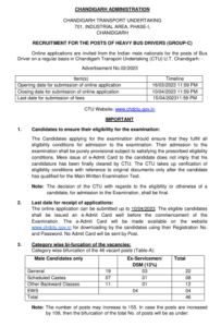 Chandigarh CTU Recruitment 2023