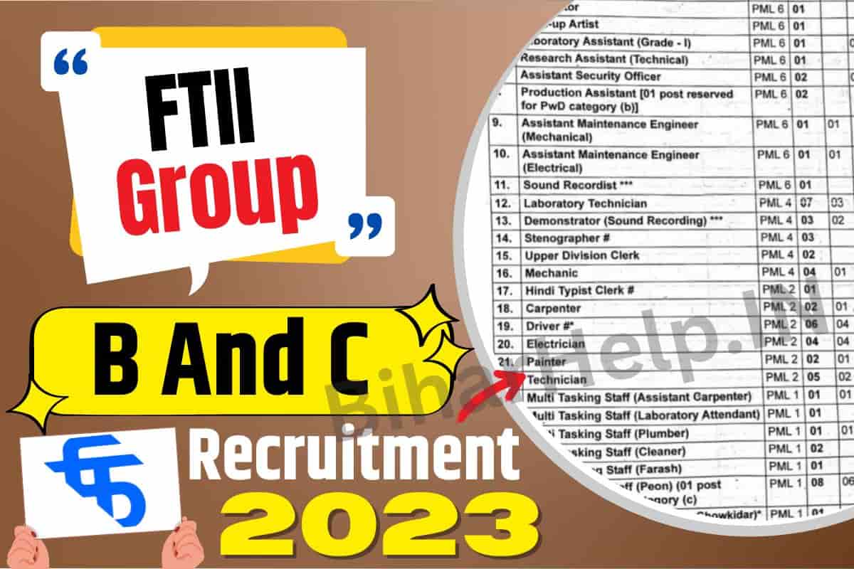 FTII Group B And C Recruitment 2023 