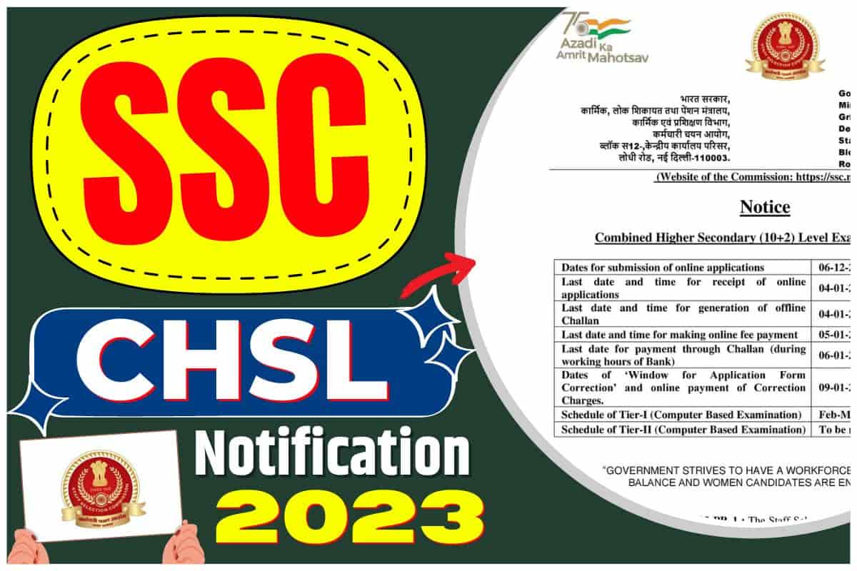 SSC CHSL Notification 2023 Application; केंद्रीय मंत्रालयों में LDC