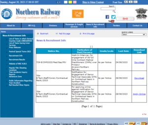 Northern Railway Vacancy 2023