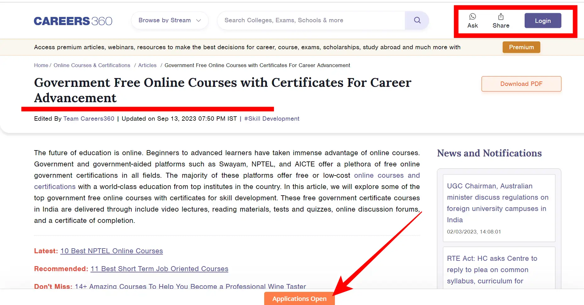 How to Apply for Free Certificate Course By Government Online