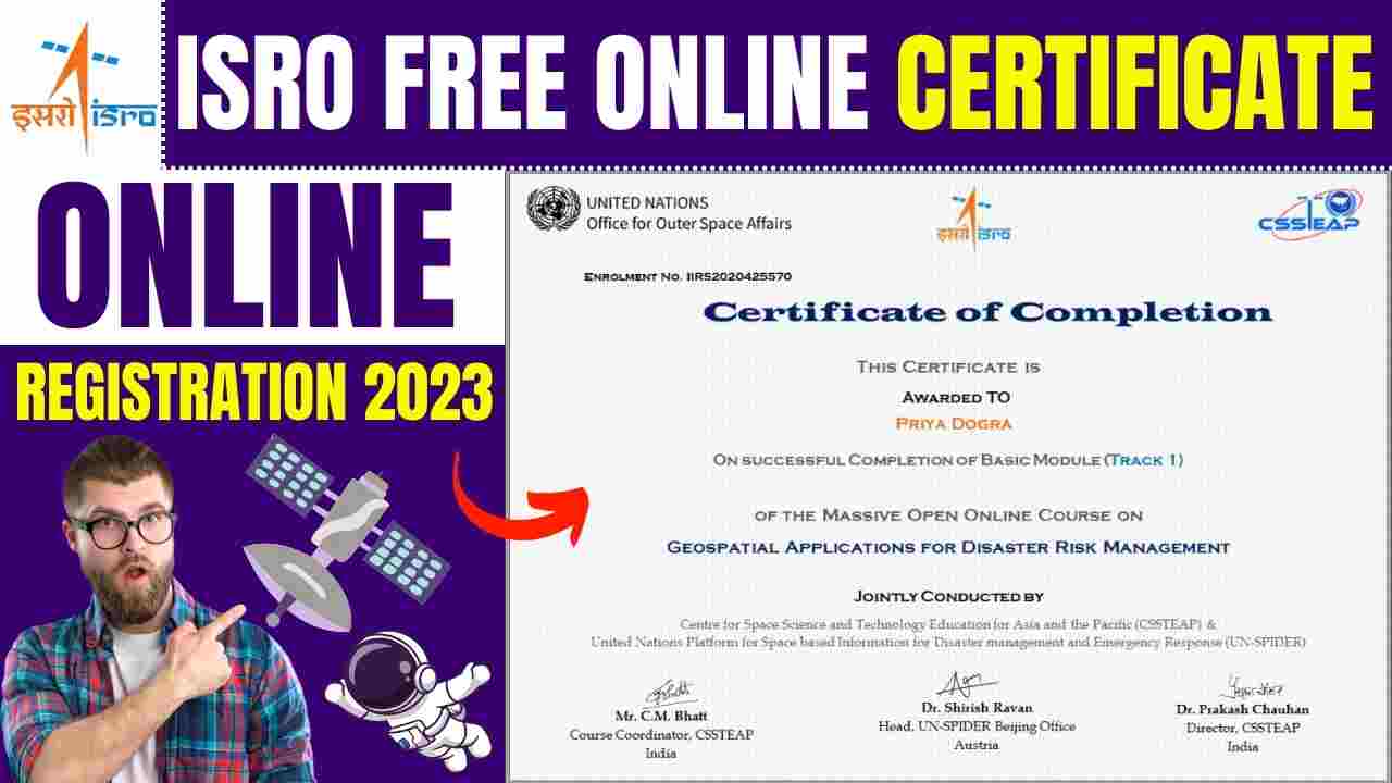 ISRO Free Online Certificate Course Registration 2023