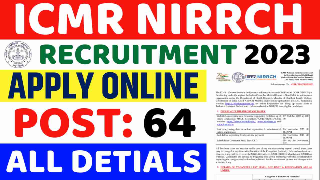 ICMR NIRRCH Recruitment 2023