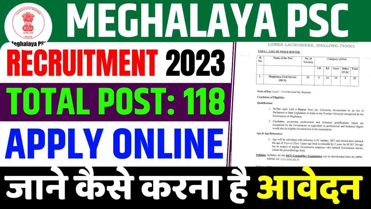 Meghalaya PSC Recruitment 2023
