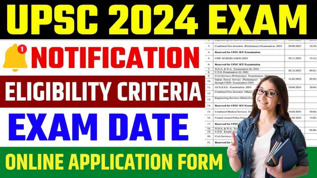 UPSC 2024 Exam Notification Online Application Form, (New) Exam Date