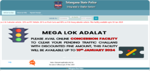 Telangana Traffic Challan Payment Online
