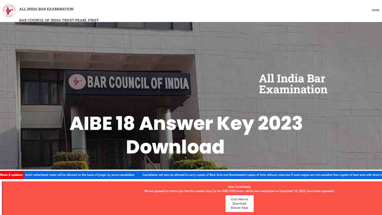AIBE 18 Answer Key 2023 