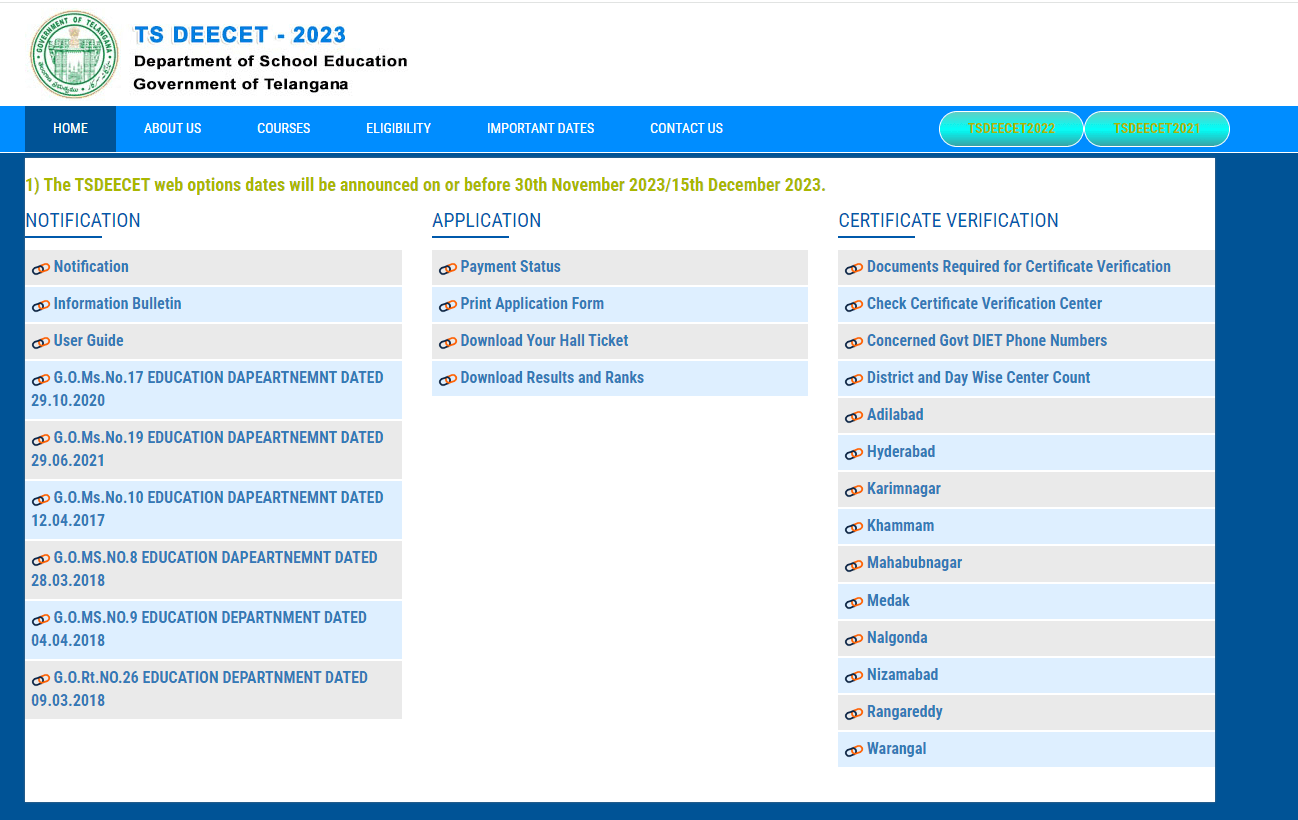 TS DEECET 2024 Telangana State DEECET Application Form, D.El.Ed/DPSE