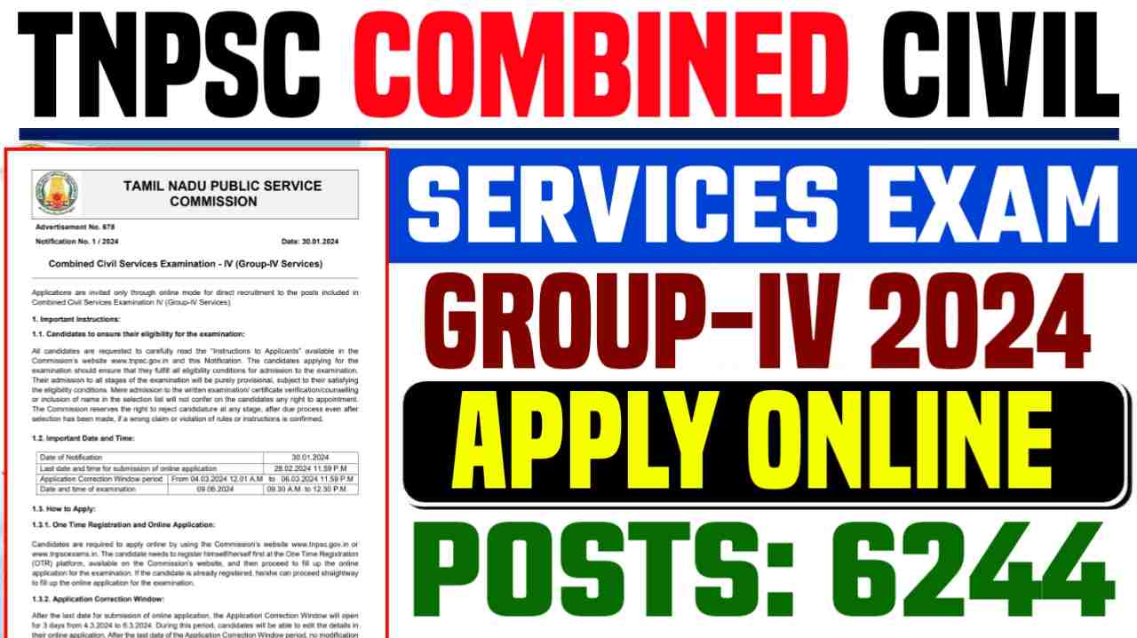 TNPSC Combined Civil Services Exam (Group-IV) 2024