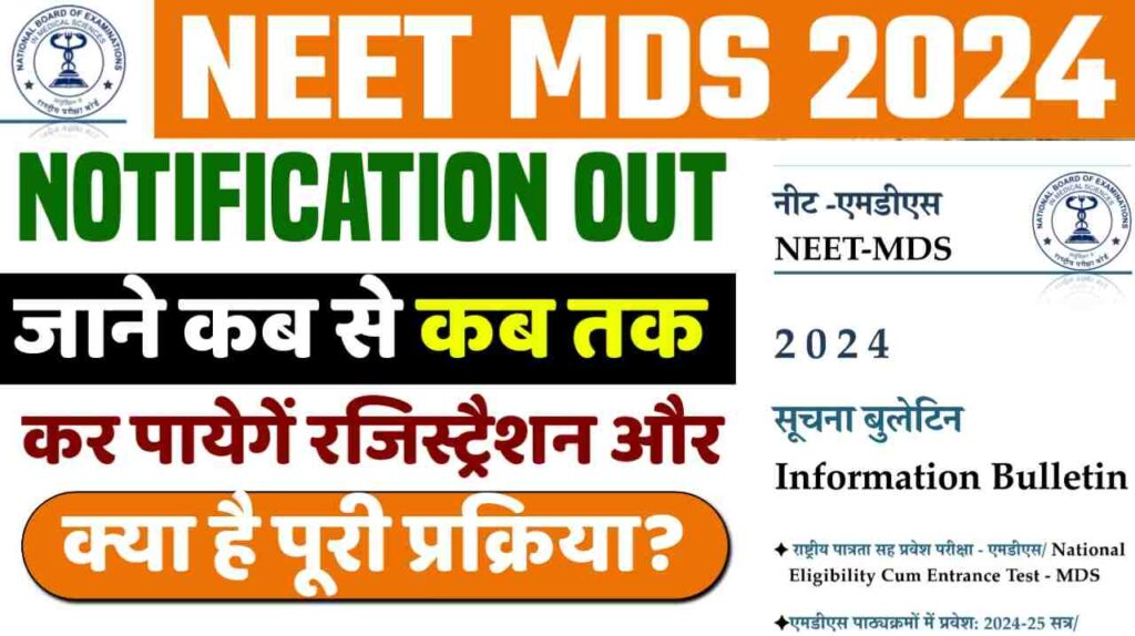 NEET MDS 2024 Registration (Reopened) Fill Online Application Form