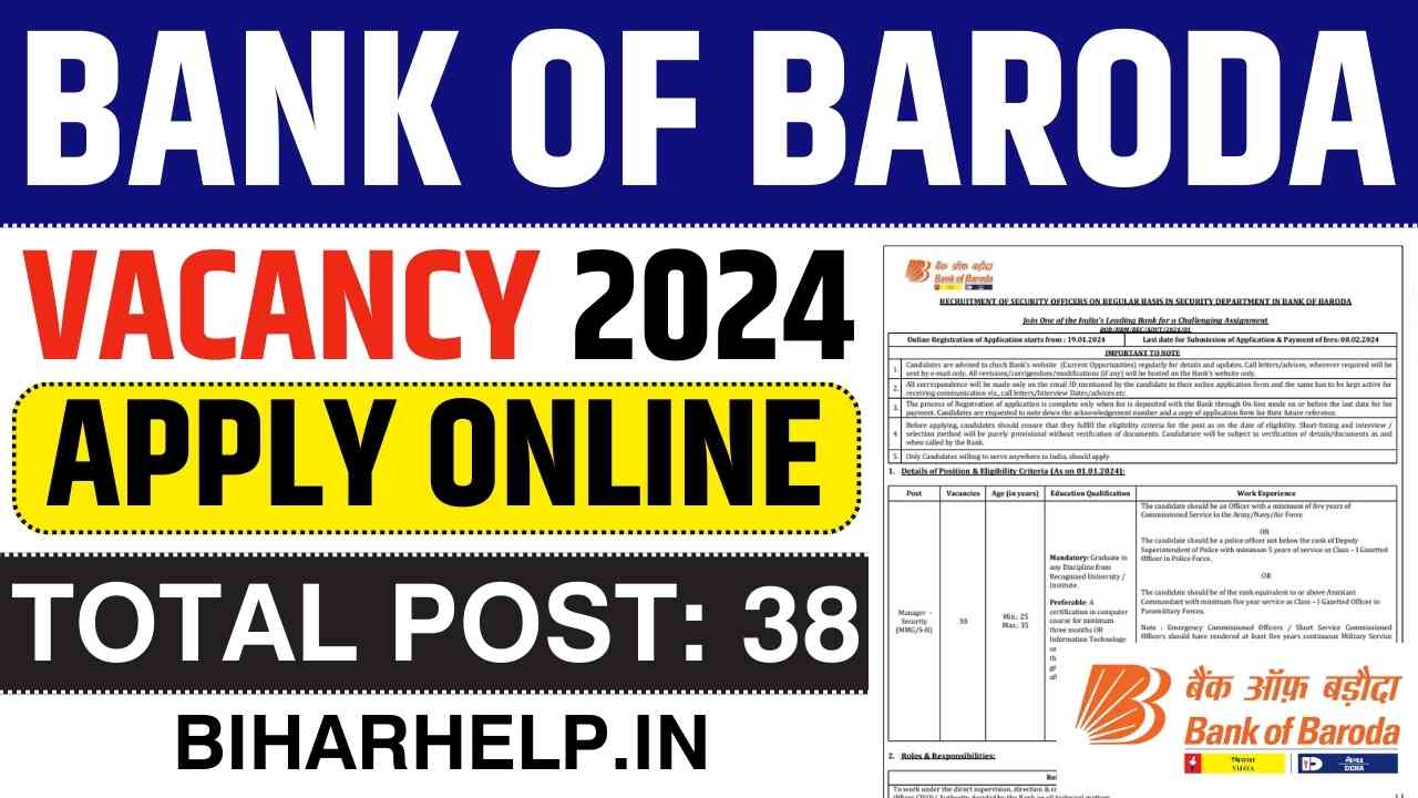 BANK OF BARODA VACANCY 2024