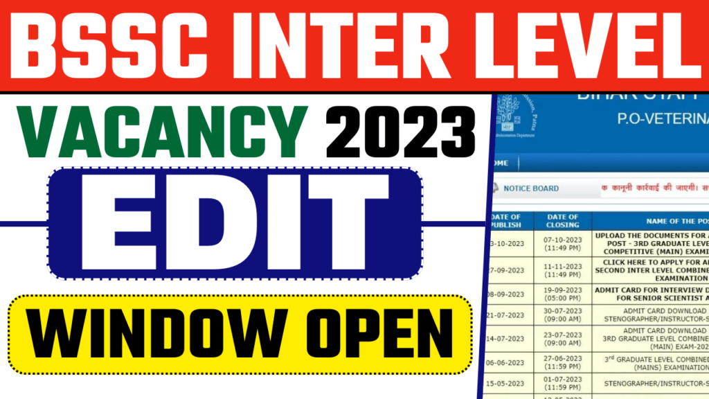 BSSC Inter Level Correction Form 2024 - Edit Application Form Window ...