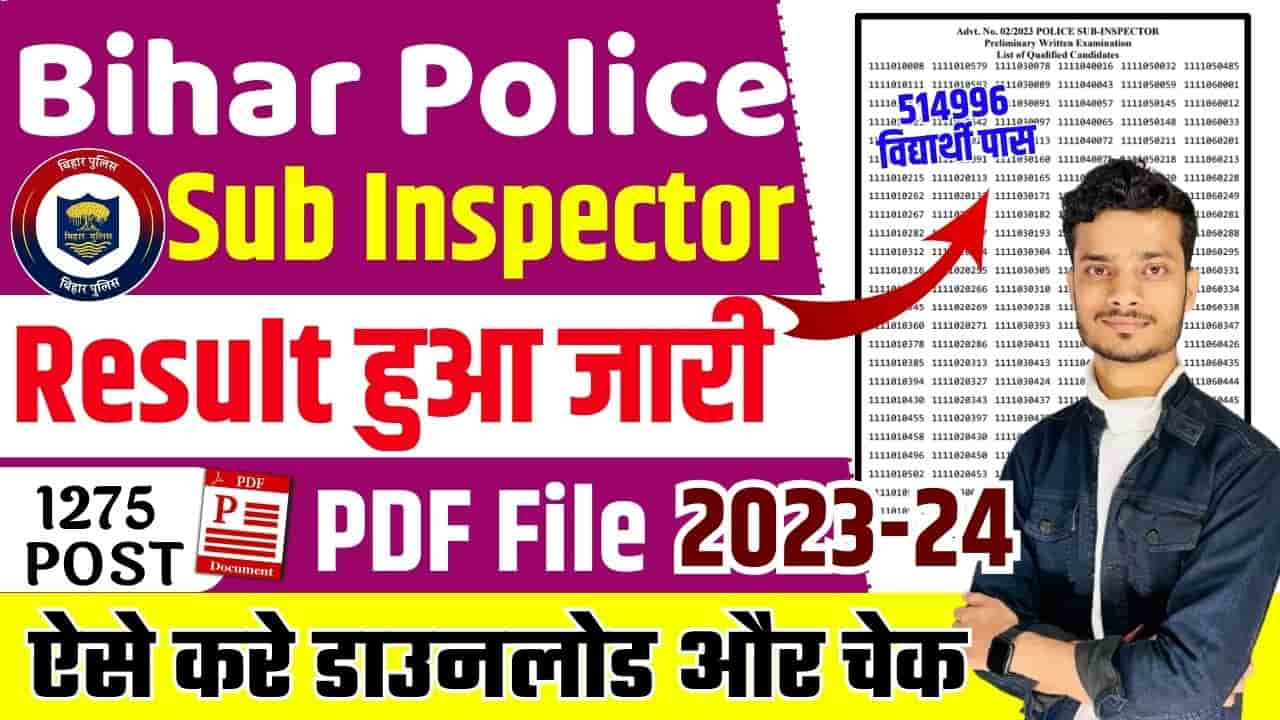Bihar Police SI Result 2024 Download PDF Link 