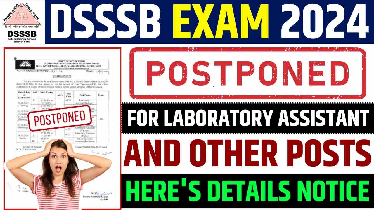 DSSSB Exam Date Postponed (