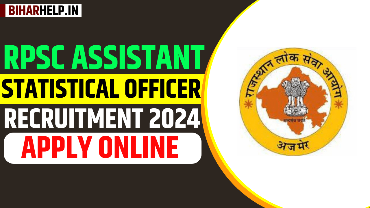 RPSC ASSISTANT STATISTICAL OFFICER RECRUITMENT 2024