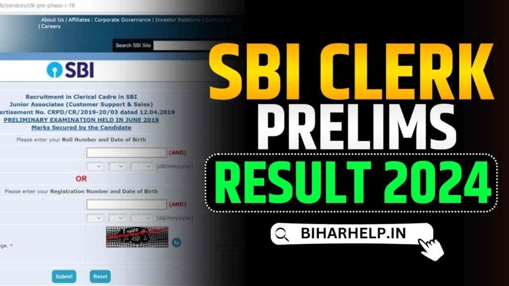 SBI Clerk Prelims Result 2024 Download Link (Released) Junior