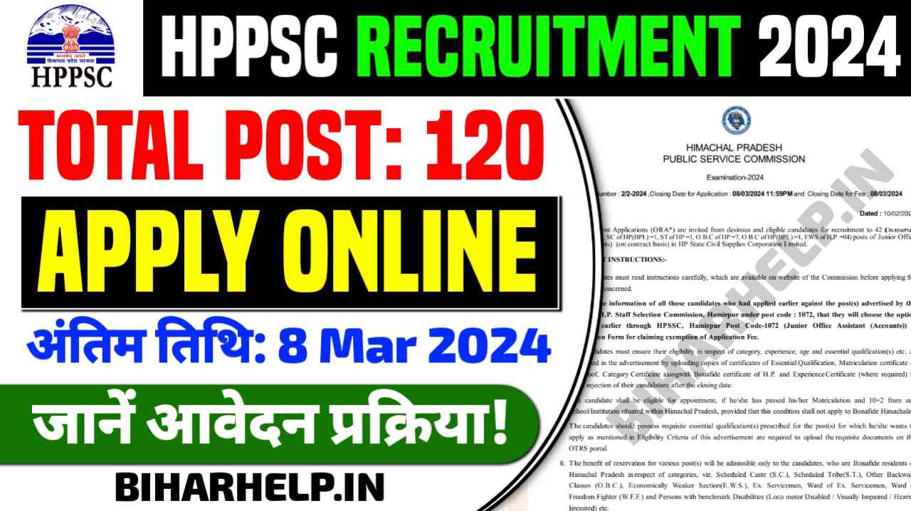 HPPSC Recruitment 2024