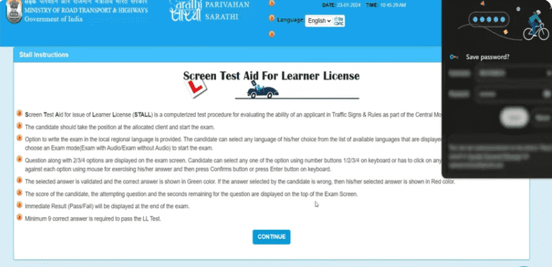Learner Licence Online Test