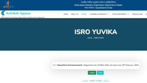 ISRO Yuvika 2024 Registration Online