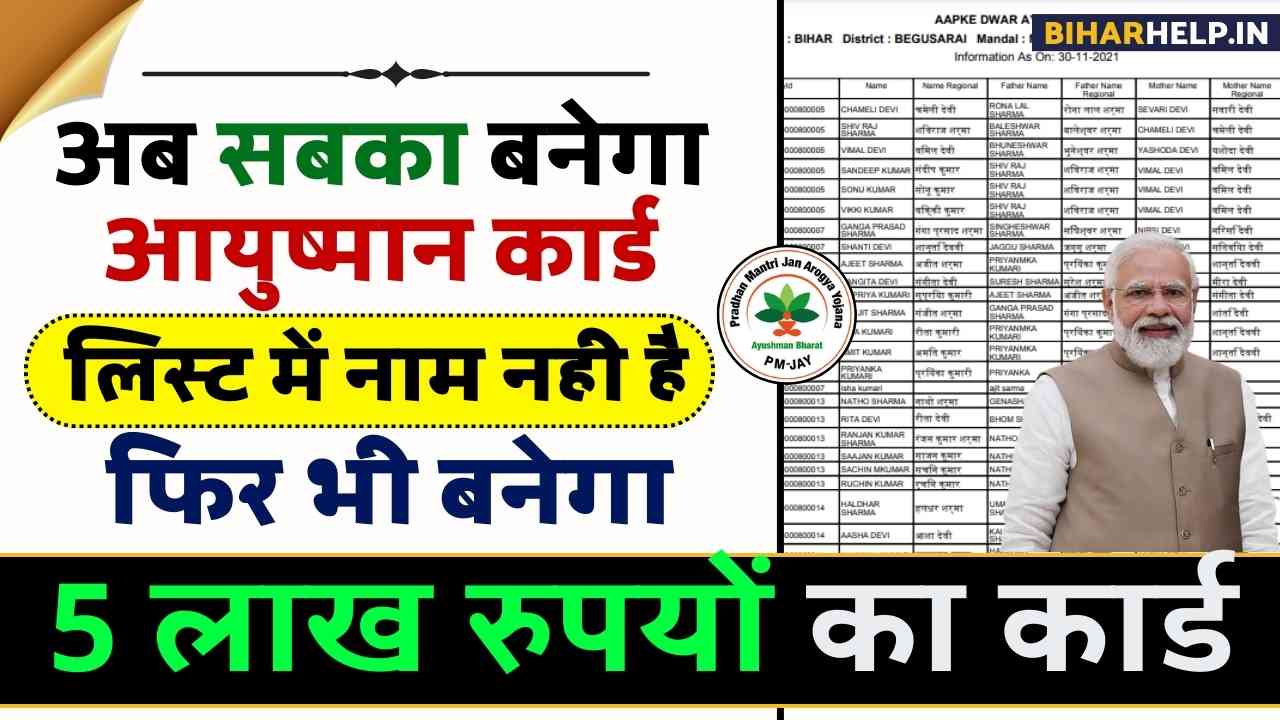 Ayushman Card Apply Without List Name
