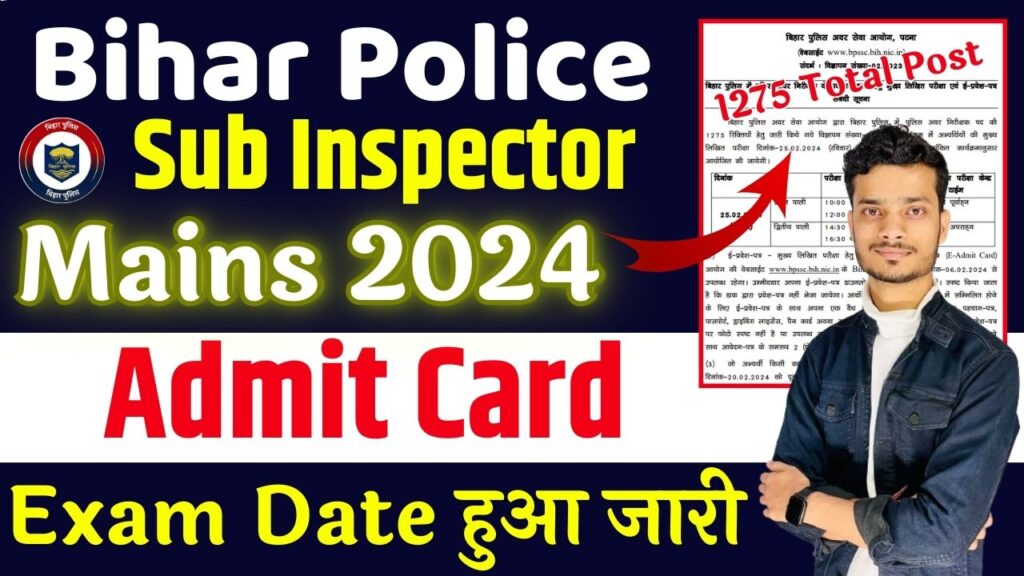 Bpssc Si Mains Admit Card Download Link Active How To Check