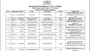 Bihar Laghu Udyami Yojana 2024 List