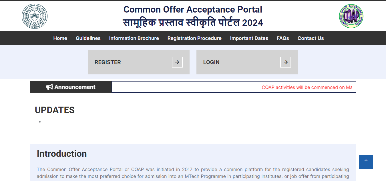 GATE COAP Registration 2024 (Started) Counselling Schedule Available