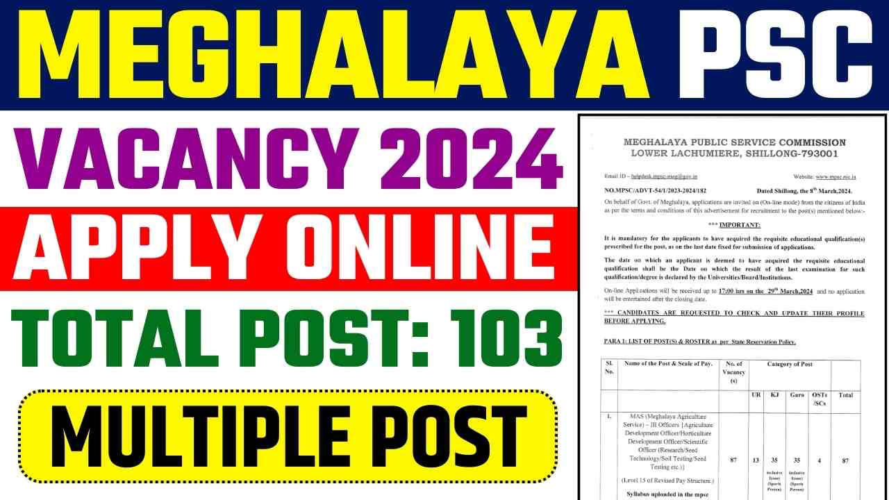 Meghalaya PSC Vacancy 2024