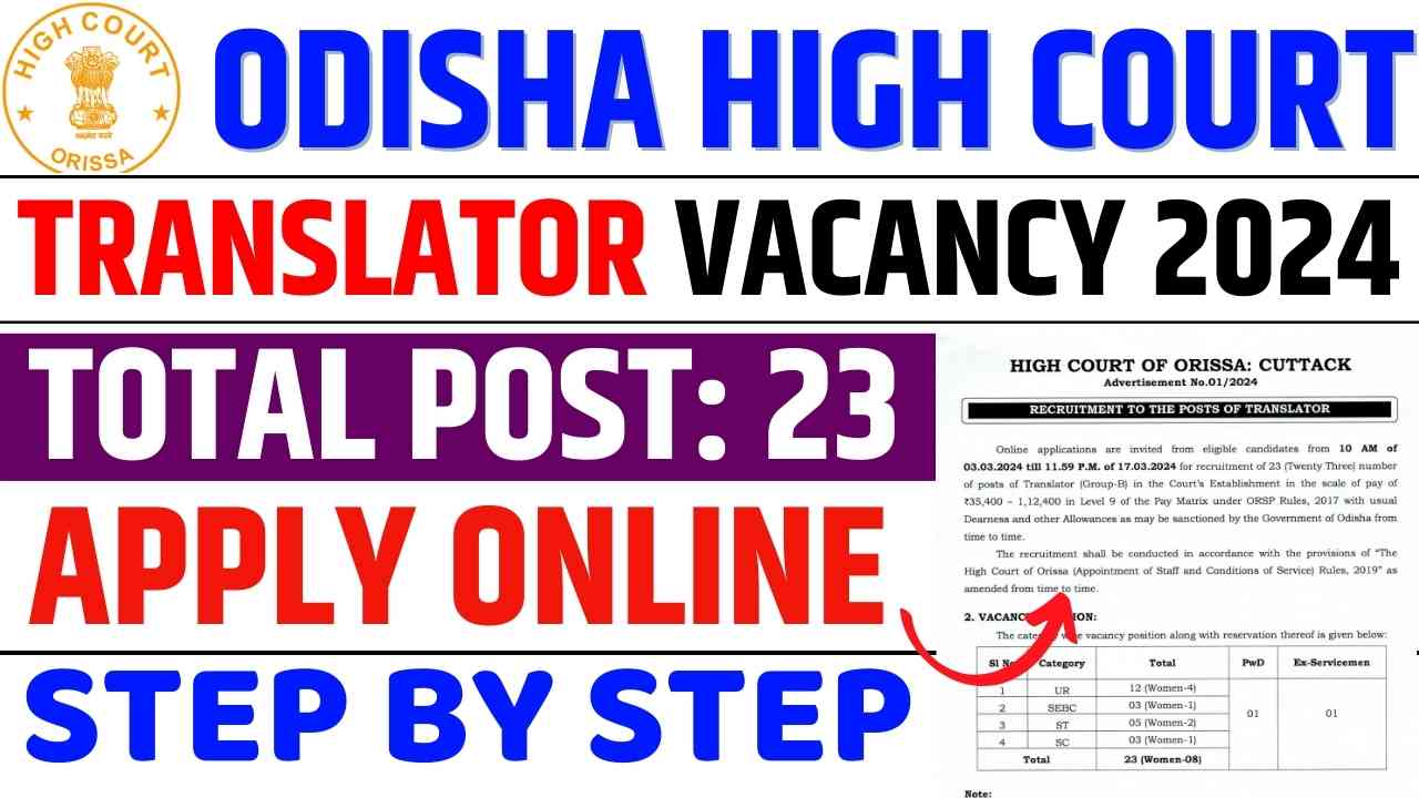 ODISHA HIGH COURT TRANSLATOR VACANCY 2024