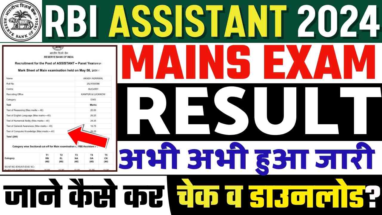 RBI Assistant Mains Result 2024