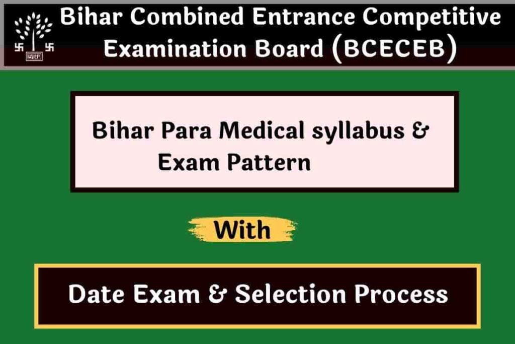 Bihar Paramedical Entrance Exam Syllabus 2024