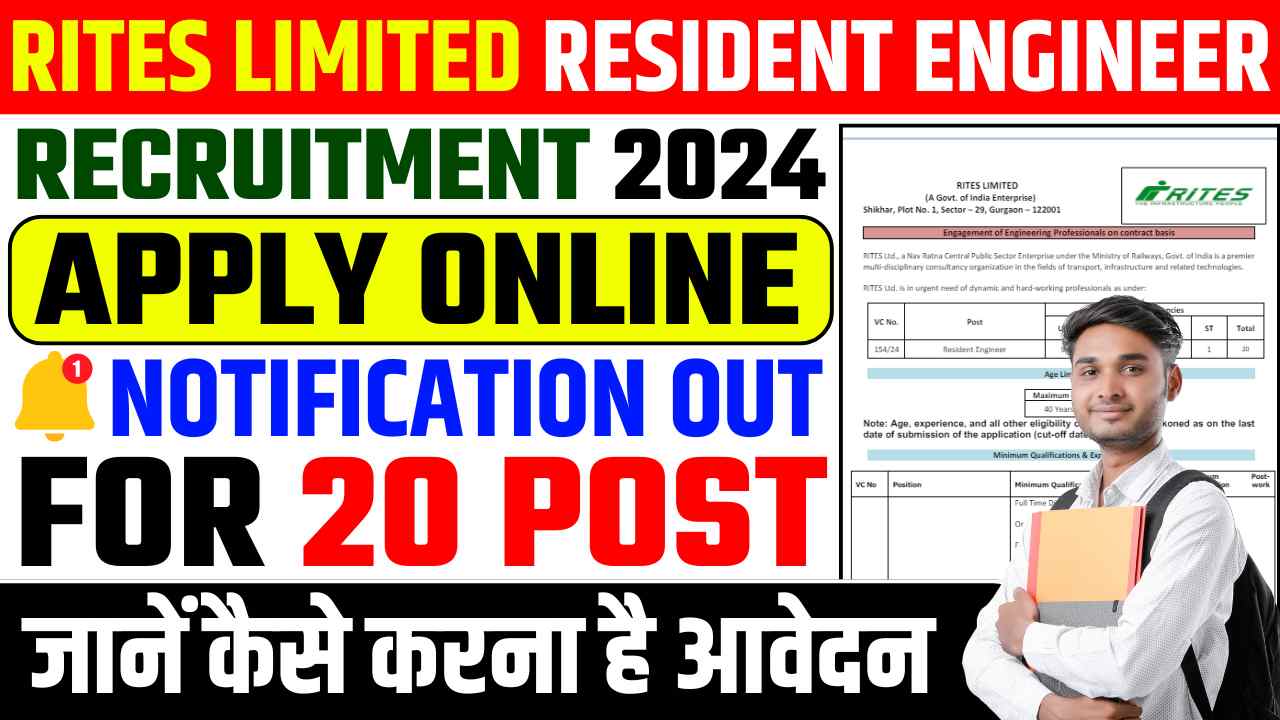 RITES LIMITED RESIDENT ENGINEER RECRUITMENT 2024 