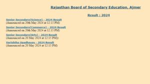 Rbse Class 10th Result 2024
