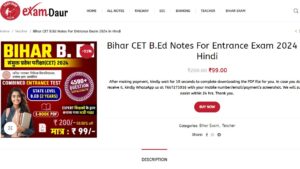 Bihar B.Ed Entrance Exam Notes