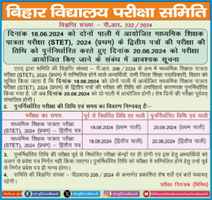 Bihar STET Paper 2 Admit Card 2024