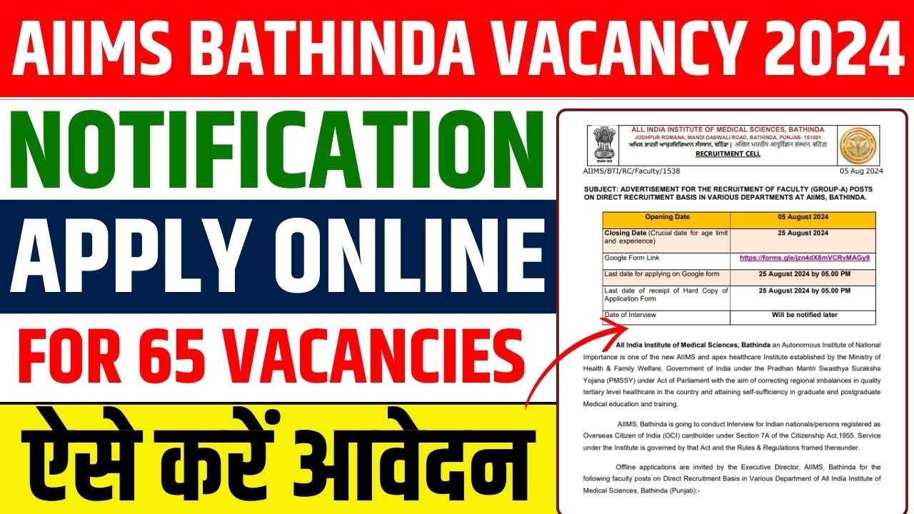 AIIMS BATHINDA VACANCY 2024