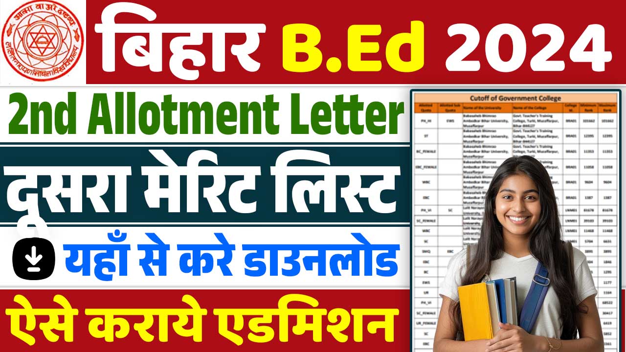 Bihar B.ED 2nd Merit List 2024