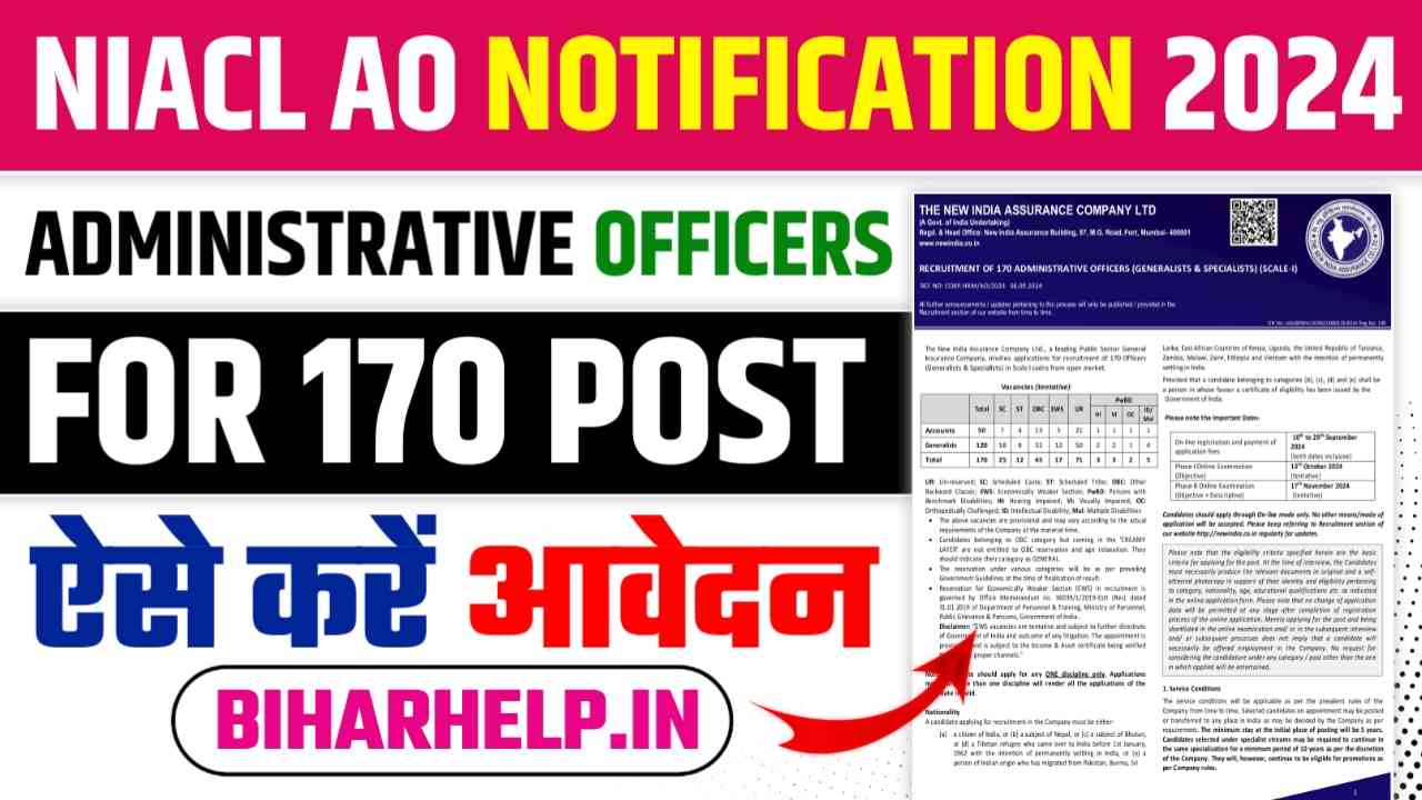 NIACL AO Notification 2024