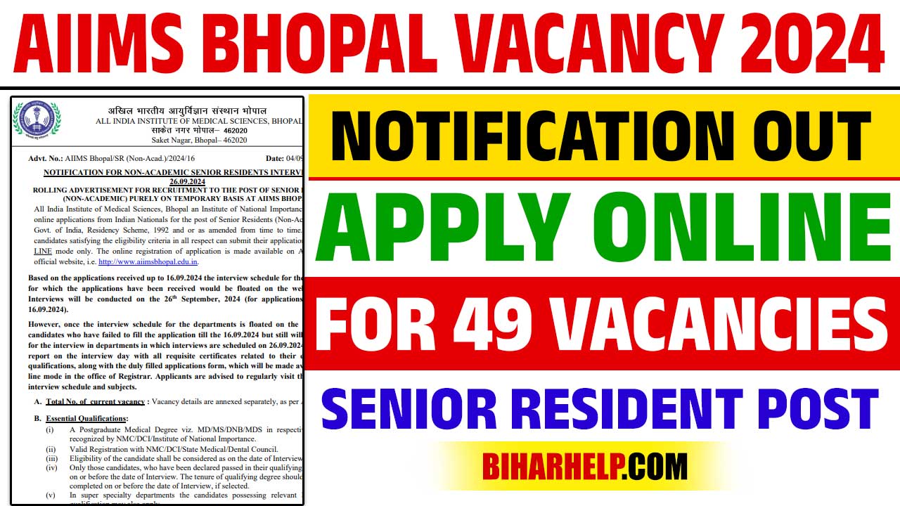 AIIMS BHOPAL VACANCY 2024